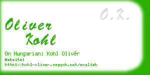 oliver kohl business card